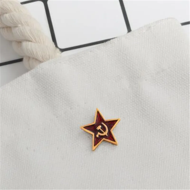 Новинка красная пятиконечная звезда металлический значок кулон одежда куртка