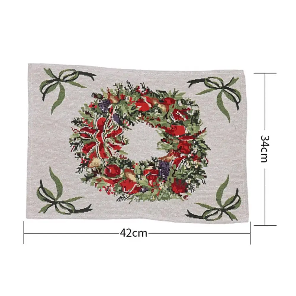 

Knitted Fabric Creative Multiple Colour Placemat Tablecloth for Xmas Ornaments Christmas Decoration