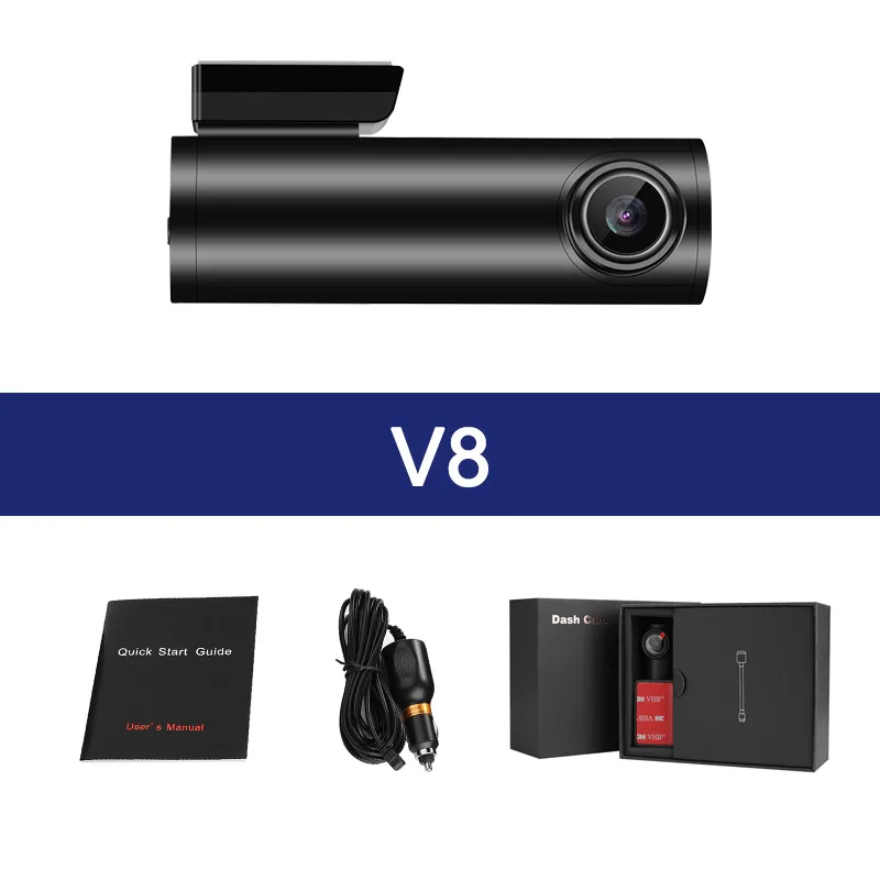 V8 V8 Dash Cam, умный Автомобильный видеорегистратор, камера с управлением через приложение, Wifi, 1080 P, монитор парковки, ночное видение, видеорегистратор, регистратор - Название цвета: V8