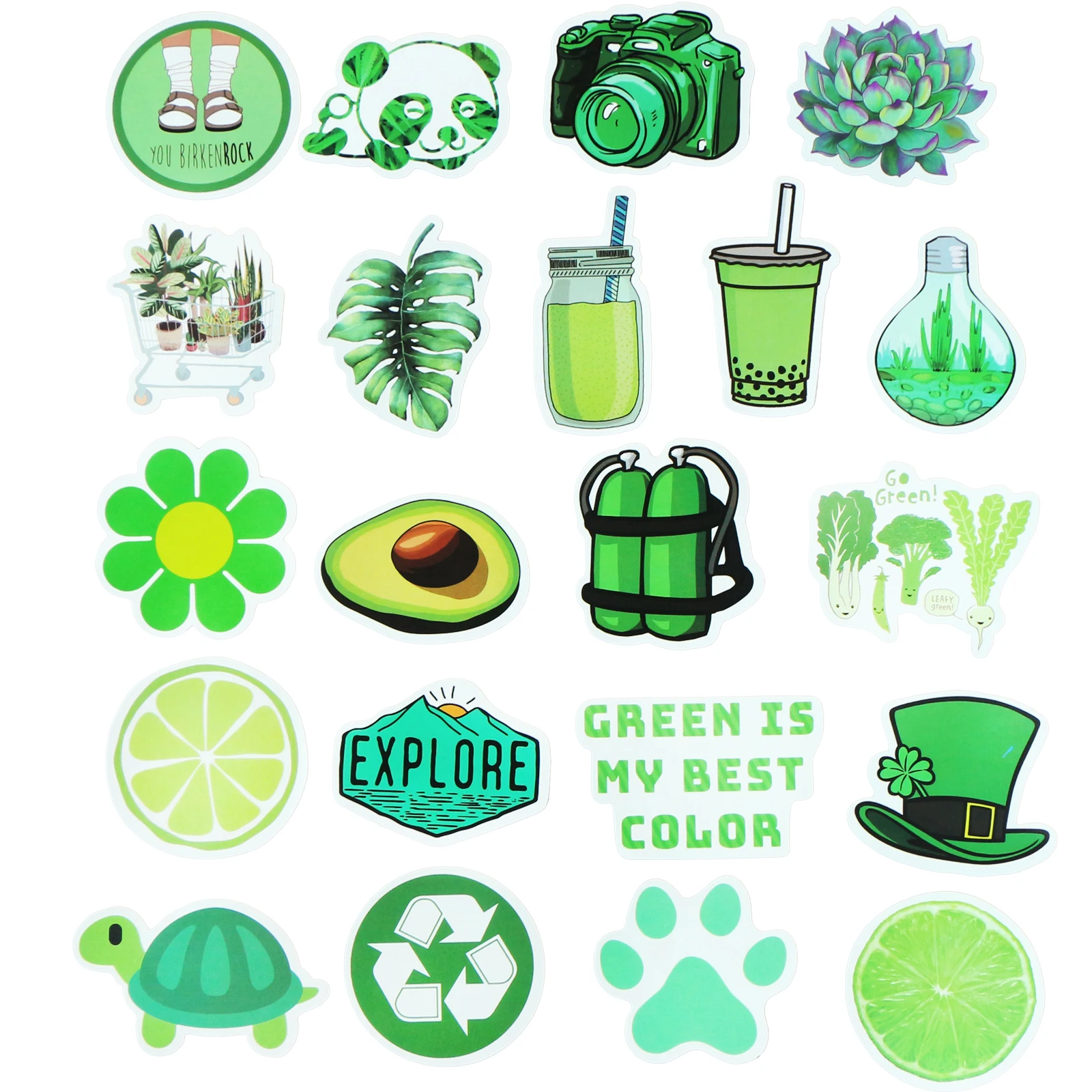 50 шт. зеленая наклейка мультяшная игрушка DIY водонепроницаемые наклейки для