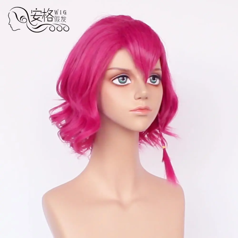 Аниме Danganronpa V3 Kazuichi Souda косплей парик стиль Короткие Шокирующий Розовый + Кепка -