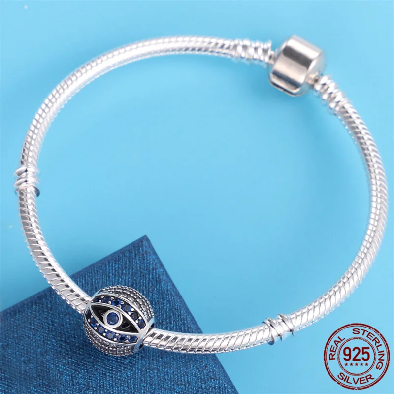 

925 Sterling Silver Demon Eye Series Zircon Charm&Bead Fit Original 3mm Bracelet&Bangle Making Fashion DIY Jewelry For Women 007