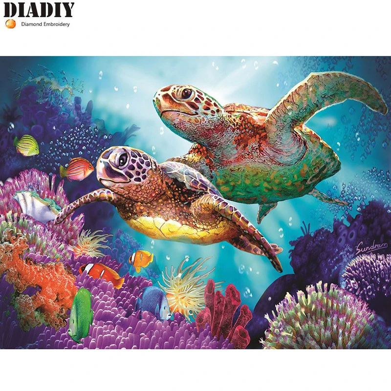 

Камни в форме ромба и круглыми стразами 5D «сделай сам»: Черепашки-ниндзя семьи Алмазная вышивка крестиком на рисунке, стразы украшения моза...