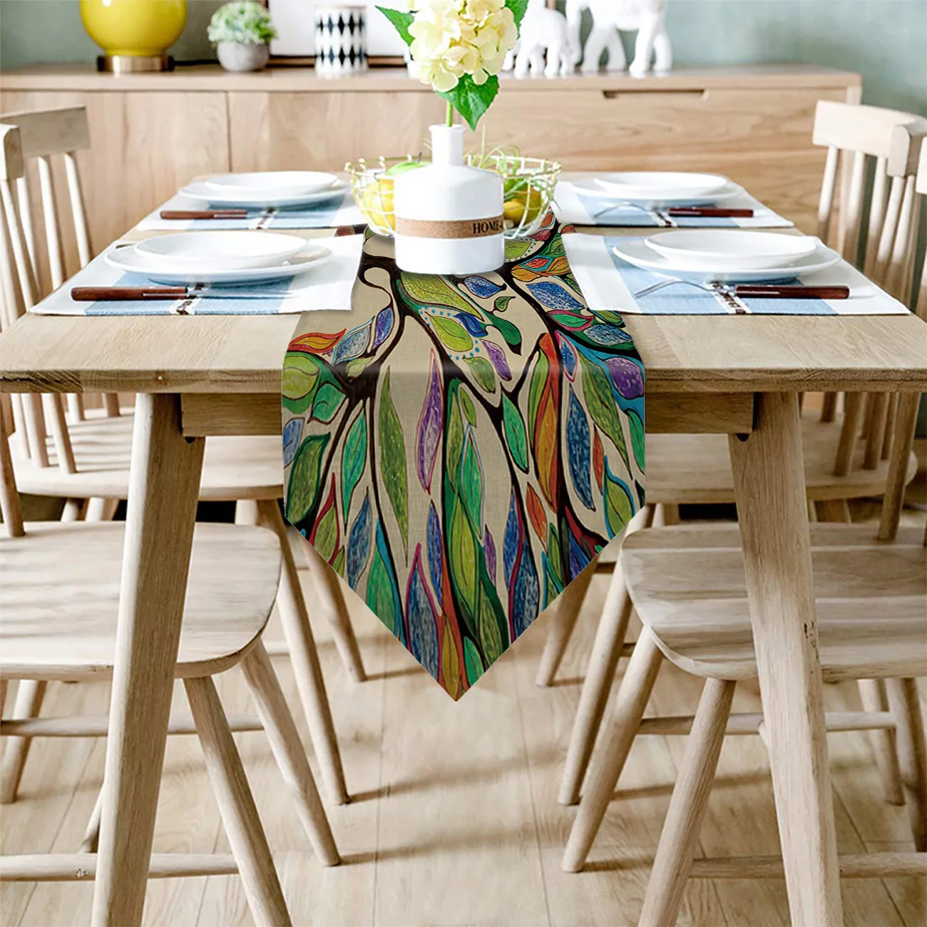 Настольная дорожка в стиле ретро с цветным деревом вечерние свадебные украшения