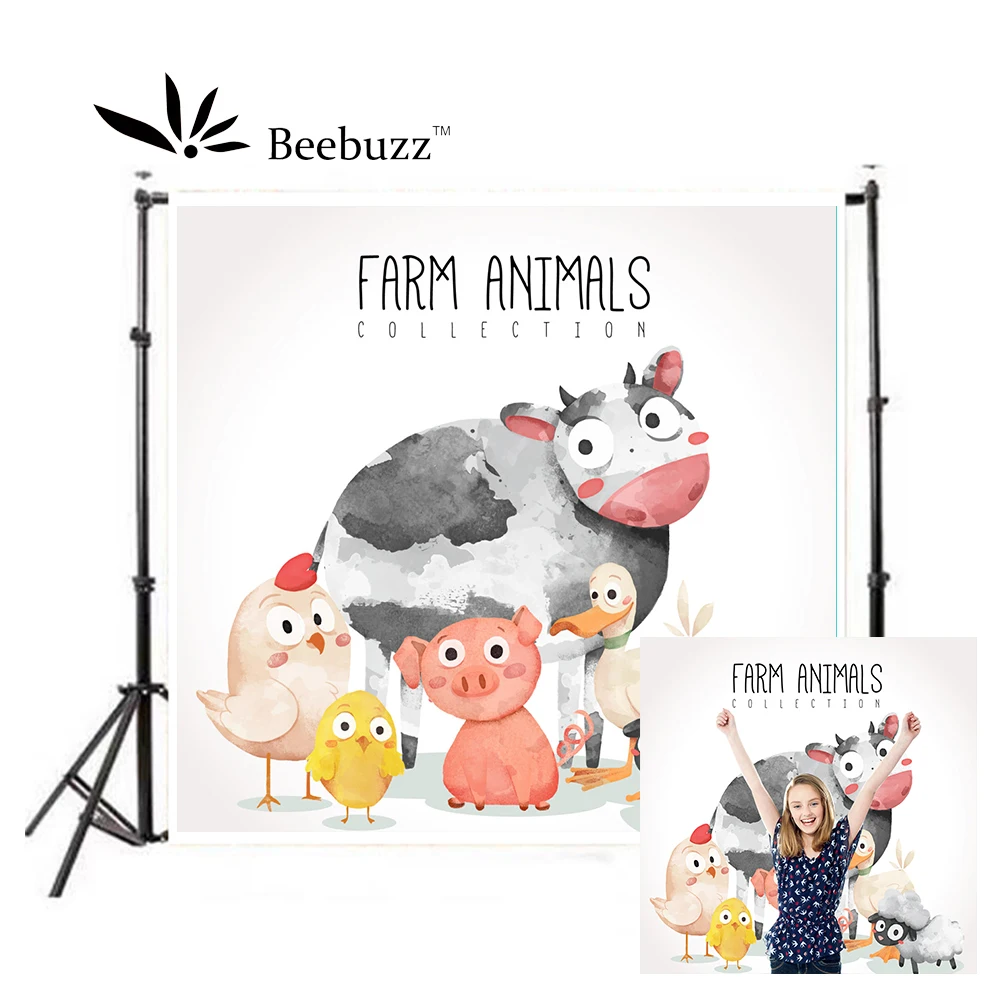 

Фон для портретной фотосъемки с изображением коровы фермы животных мультфильма вечеринки