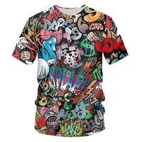 graffiti art 3d printed men t shirt summer new o neck short sleeve tees tops hip hop terror male clothes fashion casual t shirts