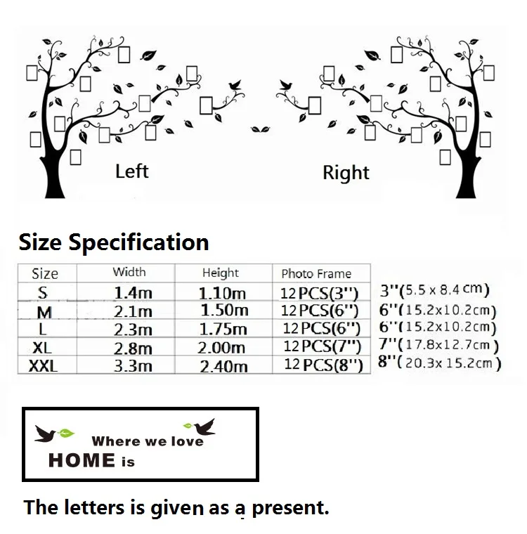 Наклейка на стену s Tree фоторамка наклейка DIY зеркальная Настенная Наклейка украшение дома гостиная спальня плакат ТВ фон Настенный декор