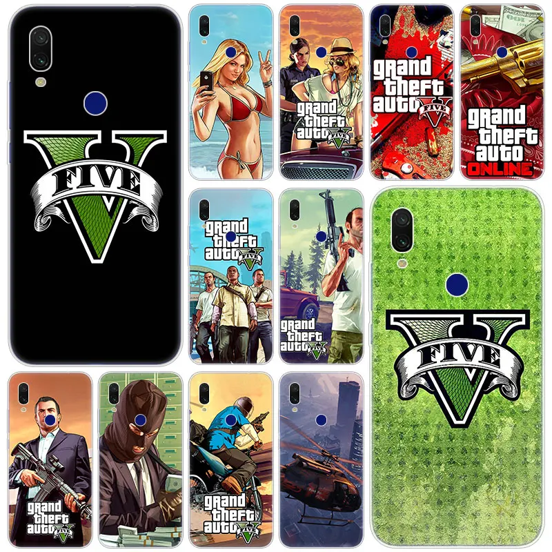 Горячая Grand Theft Auto GTA 5 силиконовый чехол для телефона Xiaomi Redmi K20 Pro 8 8A 7 7A 6 6A Plus S2 Note