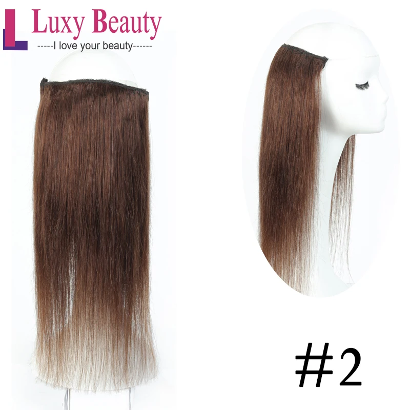 #2 LuxyBeauty, прямые накладные волосы на застежке, 1", 18", 2", Remy, человеческие волосы, машина, сделано, уток, рыбная линия, волосы, регулируемые - Цвет: #2