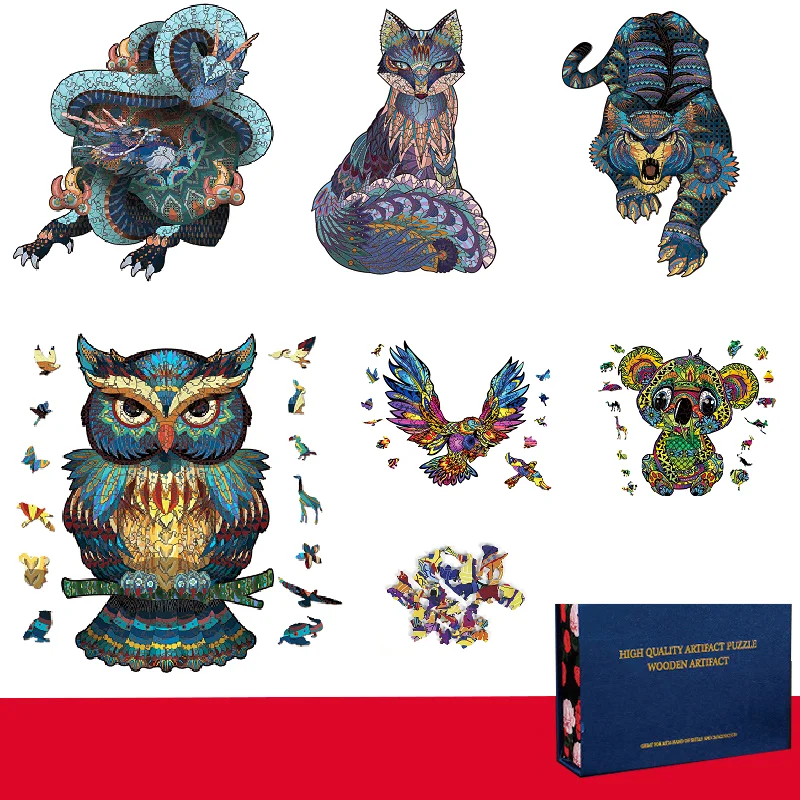 Уникальные деревянные 3d-головоломки в виде животных пазлы-панды с затруднением