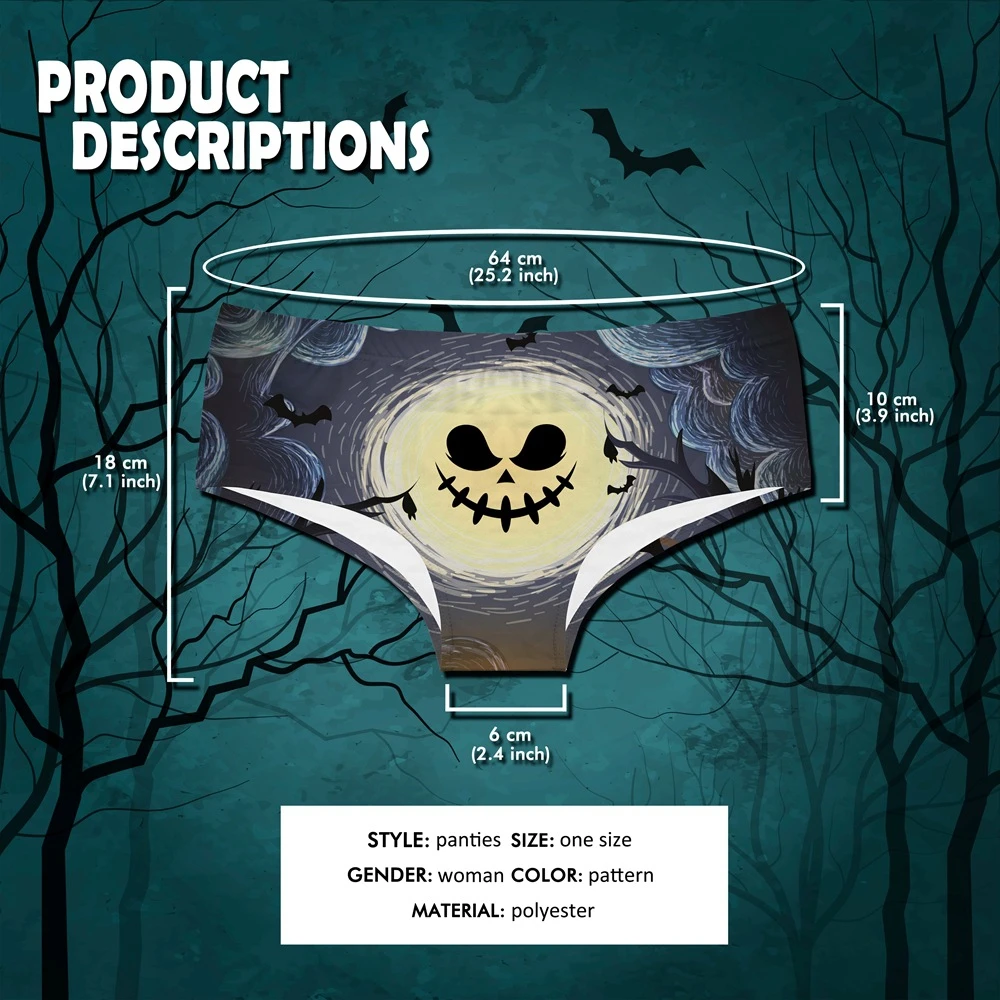 Leimol Хэллоуин Тыква кровь летучая мышь пикантные горячие трусики женское милое