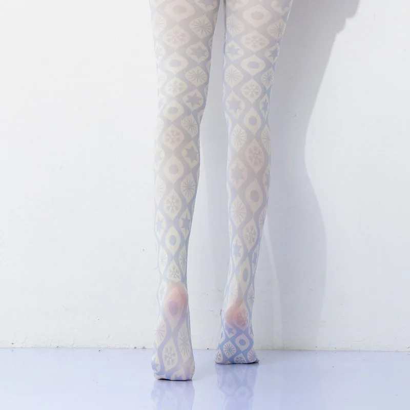 Темные полосы принт с геометрическим узором женские колготки Прямая поставка |