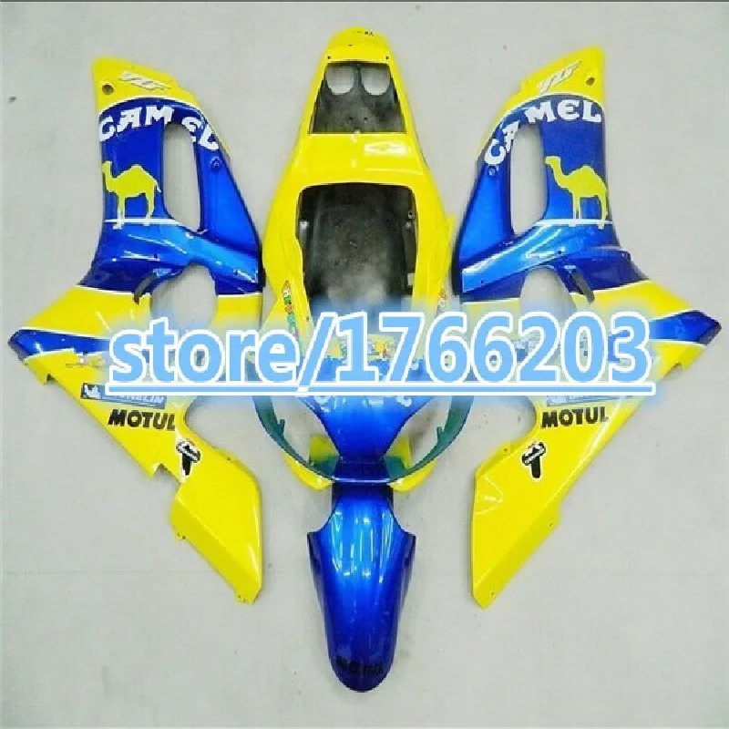 Комплект обтекателей с желтым и синим пламенем для YAMAHA YZF R6 98 02 комплект 1998 1999 2000