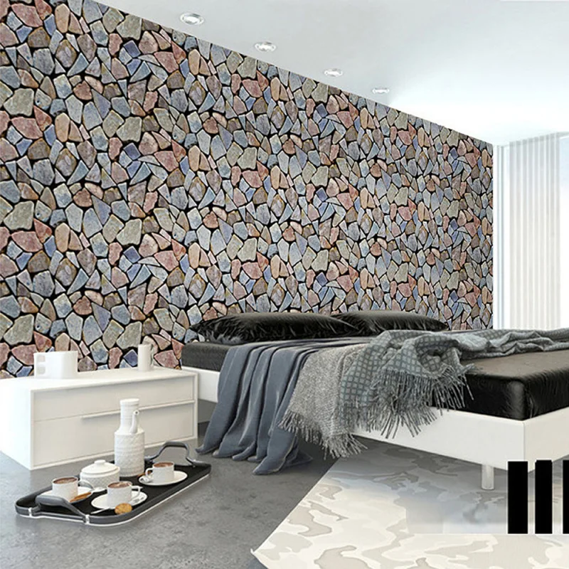 

100x45cm Stone Printed Living Room Bedroom Wall Background For DIY Craft Self-adhesive Wallpaper Decoration Supplies