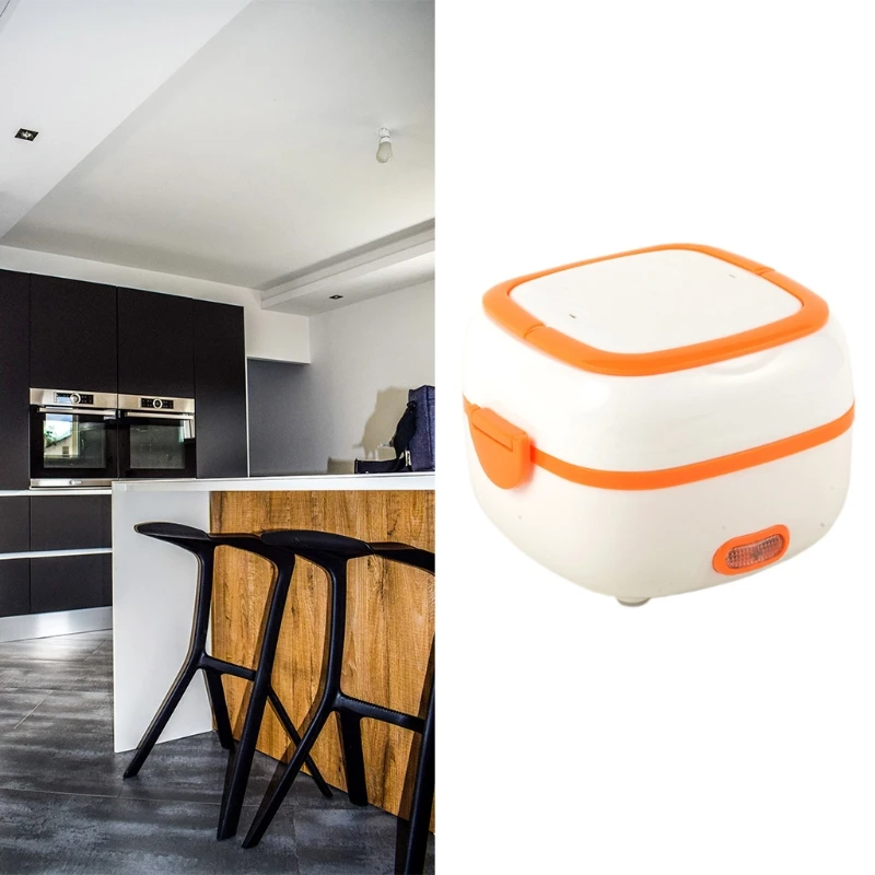 

Multifunctional Electric Lunch Box Mini Rice Cooker Food Heater Steamer Bowls Egg Steaming Rack Spoon Measuring Cup Cooking U1JE