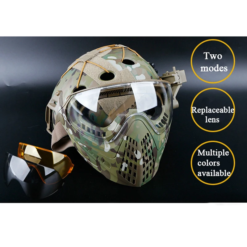 

Airsoft Paintball Tactical Masks Outdoor Sports Hunting Shooting Mask Men Women Full Face Military Cs Cycling Masks with Goggles