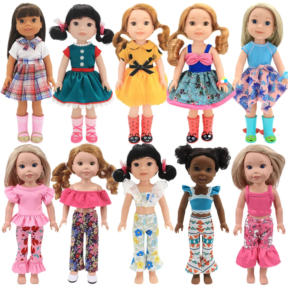 Doll Baby Clothes Suits Tops+Trousers Dress Skirts For 14.5 