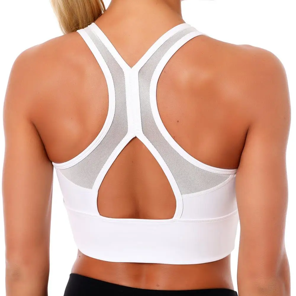 

Yoga Fitness Bra Mesh Stitching Breathable Women's Bra Sports Thicken Sweat Sports Bra Exercise Yoga Bra