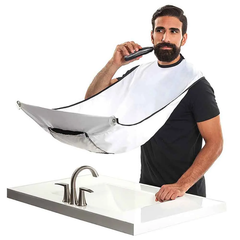 

Male Beard Apron Razor Holder Hair Shaving Apron for men Care Clean Hair Adult Bibs Waterproof Cloth Organizer Gift for Man