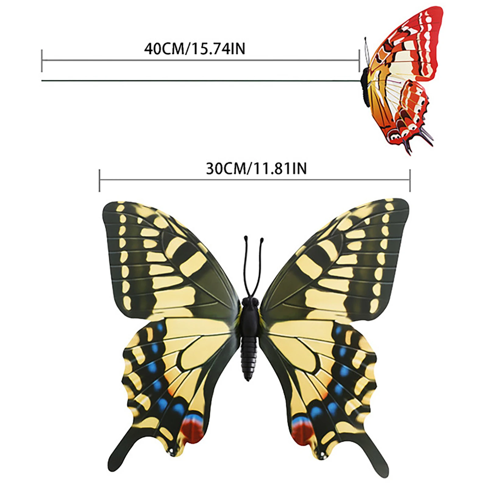 

25Pcs 22CM Butterfly Stakes Colorful Whimsical Butterflies Decoration PVC Outdoor Park Garden Yard Lawn Planter Flower Pot Decor