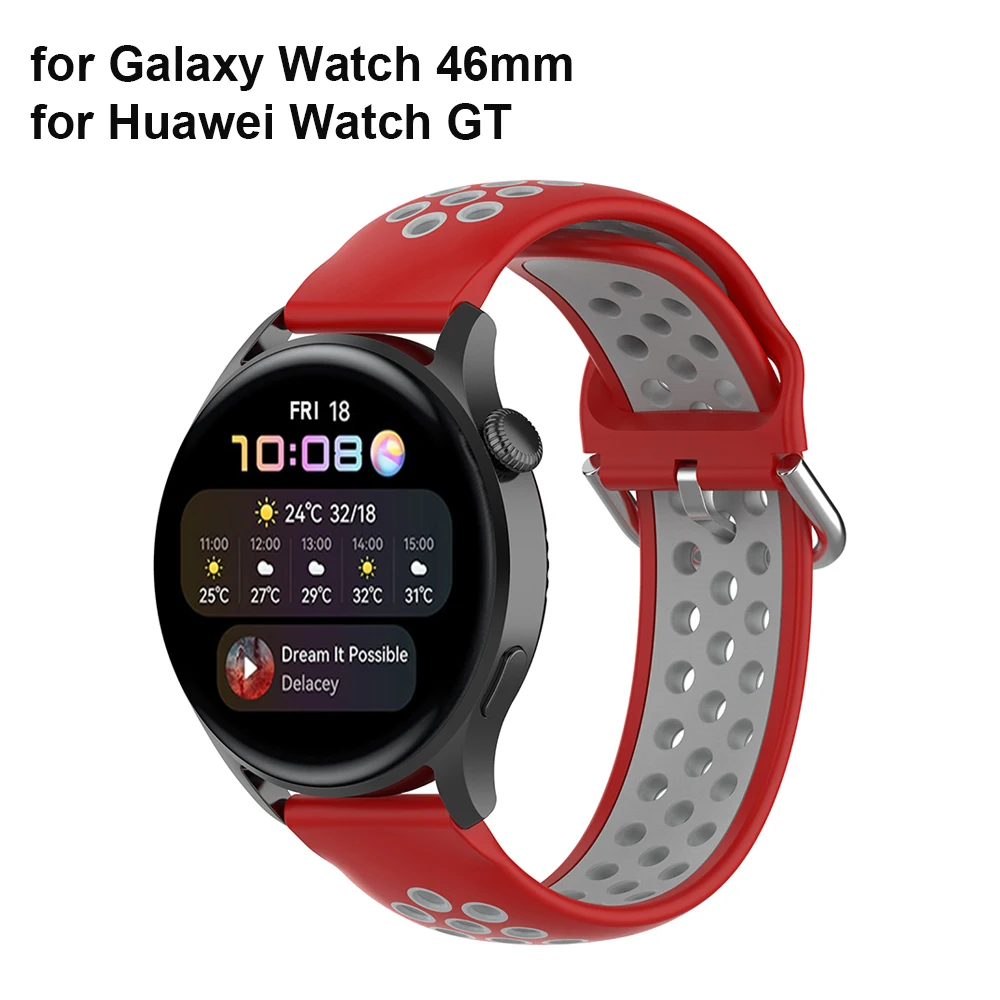 

Ремешок силиконовый для Huawei Watch 3/ 3 Pro/GT 2 Pro/GT 2e/GT 46 мм/GT2 46 мм/Galaxy Watch 3 45 мм 46 мм/Gear S3, 22 мм