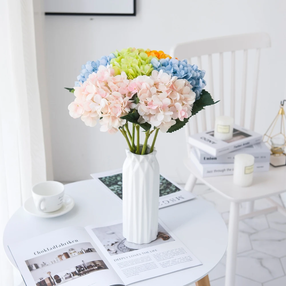 

5 bundles Hydrangea Wholesale Wedding Decorative Flowers Wall Stamen Christmas Decorations Vases for Home DIY Artificial Flowers