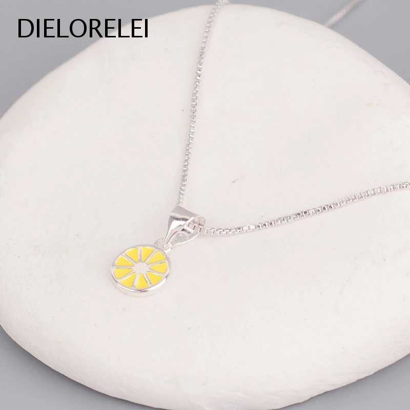 

DIELORELEI ожерелья из стерлингового серебра 925 пробы Подвески лимонный темперамент ювелирные изделия для девушек легкие Роскошные нишевые акс...