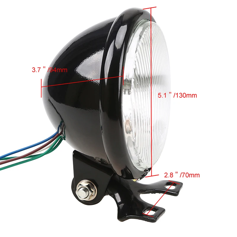 

POSSBAY 5" 12V Hight Low Beam Bulb Motorcycle Headlight For Harley Yamaha Kawasaki Honda Suzuki Custom Headlamp ATV