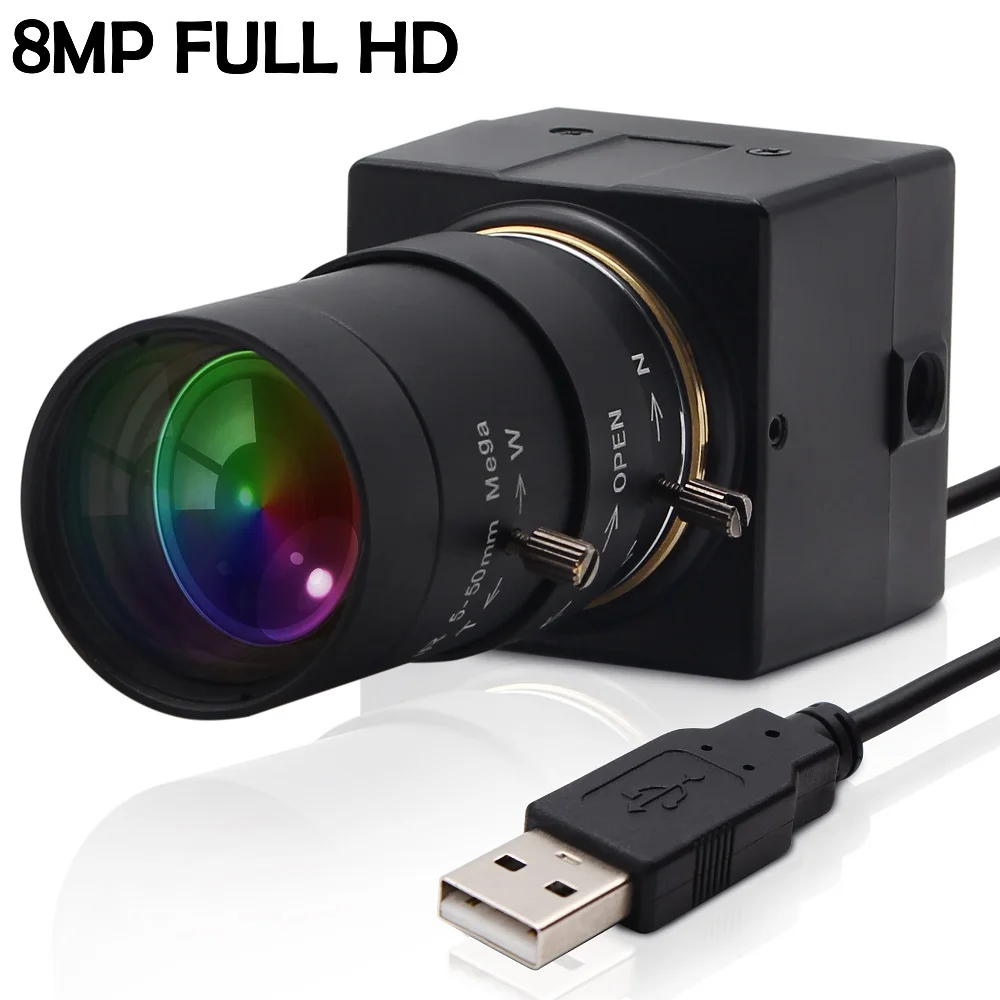 

Веб-камера SONY IMX179 Mini HD 8 МП с вариофокальным объективом 5-50 мм, 8 МП