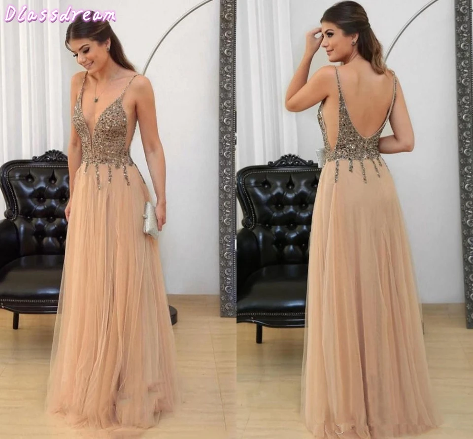 

Фатиновые платья для выпускного вечера со стразами 2020 женские вечерние длинные платья цвета шампанского Vestidos De Gala с аппликацией Макси элег...