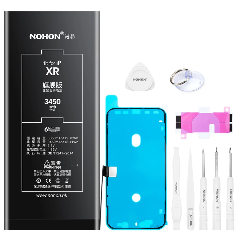 

Nohon Battery For iPhone XR iPhoneXr 3350-3450mAh High Capacity Li-polymer Bateria For Apple iPhone XR iPhoneXr Batteries +Tools