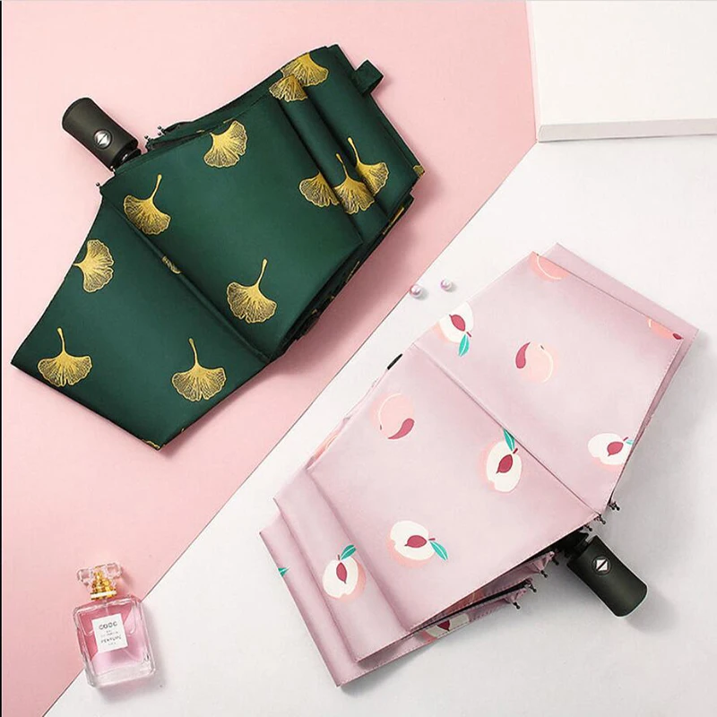 Автоматический зонт с защитой от УФ-лучей Женский Зонт дождя и солнца складной