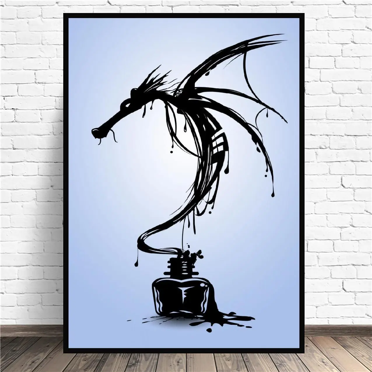 

Чернильный Дракон животное абстрактное искусство холст плакат печать домашний Декор Картина без рамки