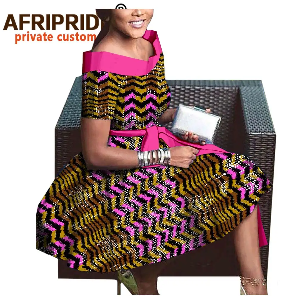 Осеннее платье для африканских женщин AFRIPRIDE индивидуальное плиссированное до