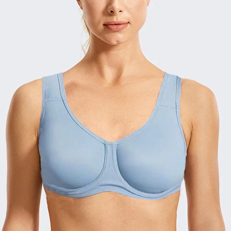 Smooth Women's Acticve Bra High Impact Underwire Full Coverage Max Control Solid Bra 34 36 38 40 42 44 C D DD E F G