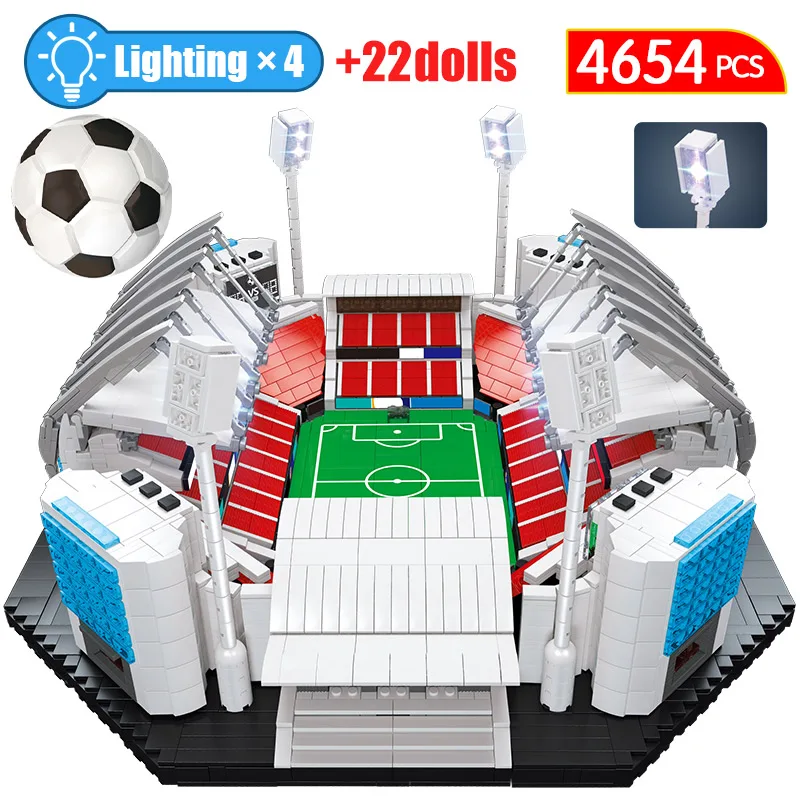 4654 шт. город известный Архитектура Футбол поле строительные блоки спортивные