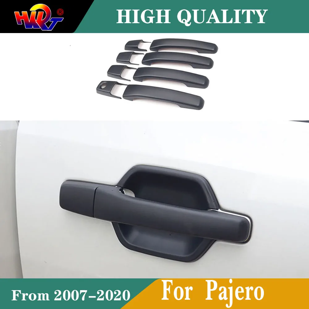 

4 pc ABS Carbon Fiber Color Door Handle Bowl Decorator Trim Cover Fit for Mitsubishi PAJERO 2007-2020 car Accessories