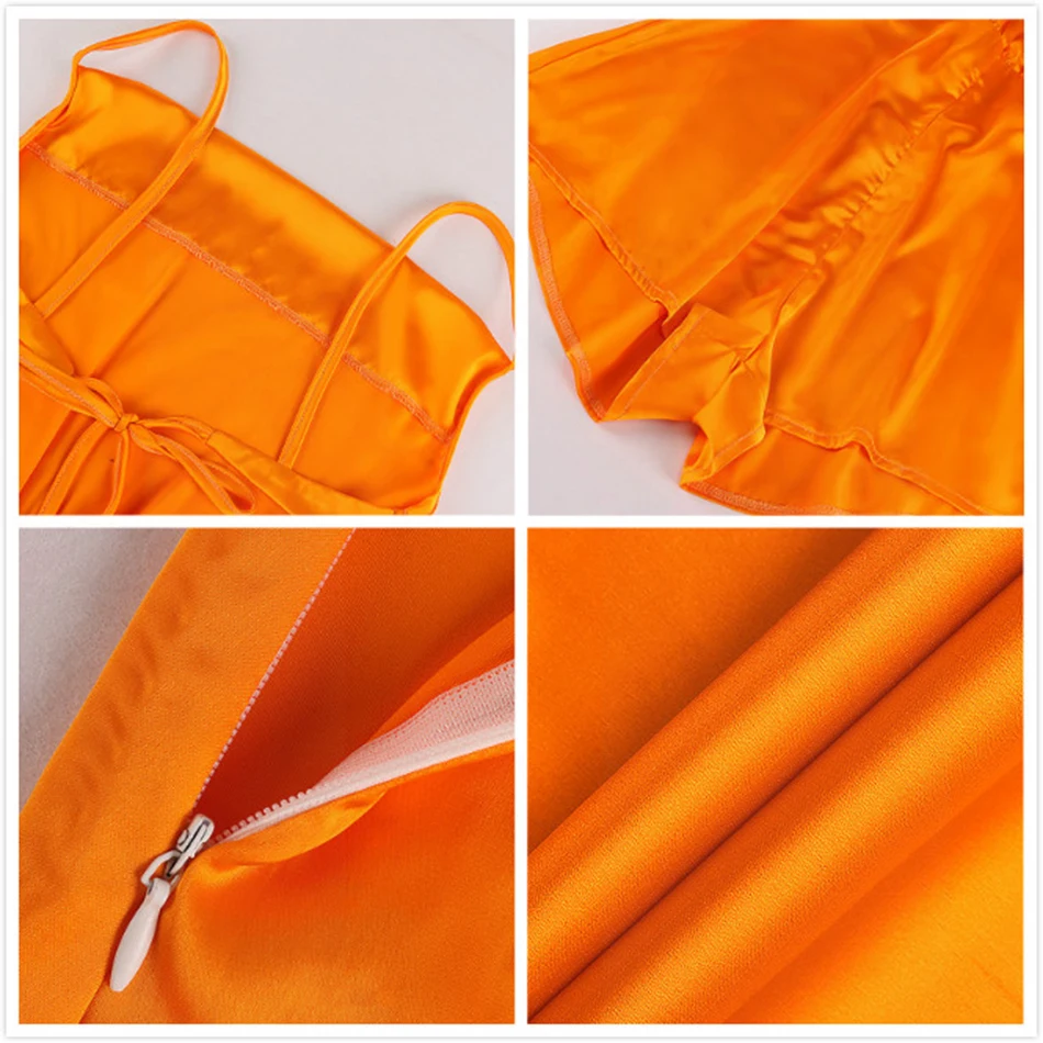 

Free Shipping 2021 Summer New Women's Satin Jumpsuit Sexy Spaghetti Sleeveless Open Back Jumpsuit Vacation Beach Style Jumpsuit