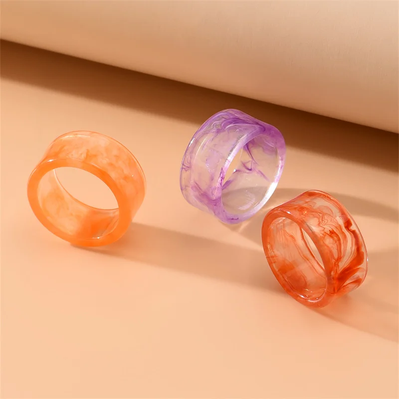 

New arrival Acrylic Rings Plastic Rings Color Rings Printed Rings Women's Rings Banquet Gifts anillos anillos mujer