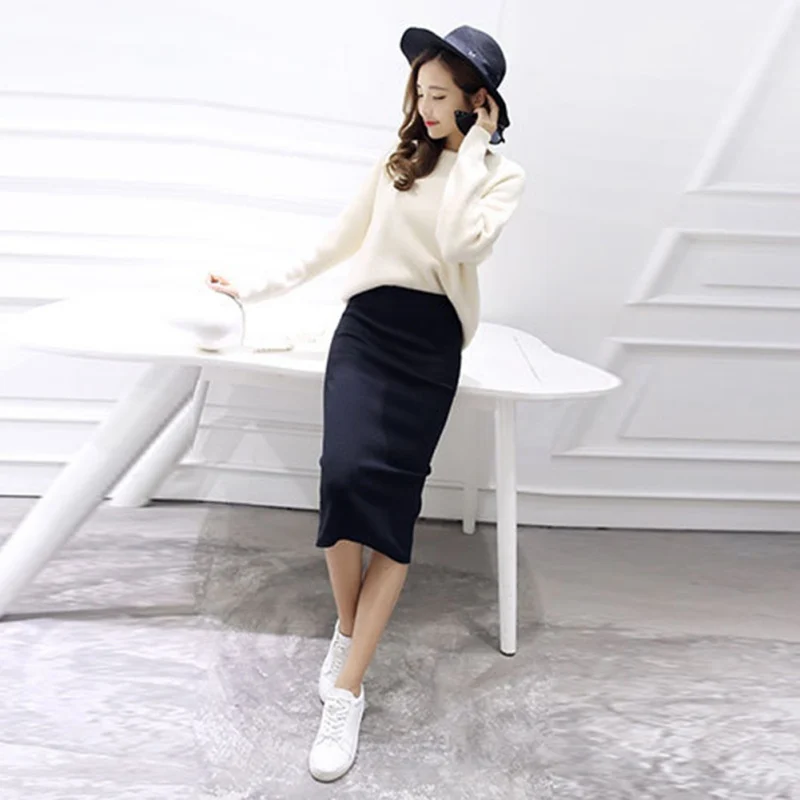 spring Autumn And Winter package hip skirt slit skirts women step skirt stretch Slim thin female waist skirts Long skirts
