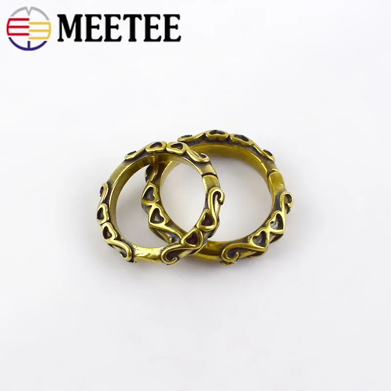 5 шт. латунная пряжка с уплотнительным кольцом винтажный узор кольцо для ключей