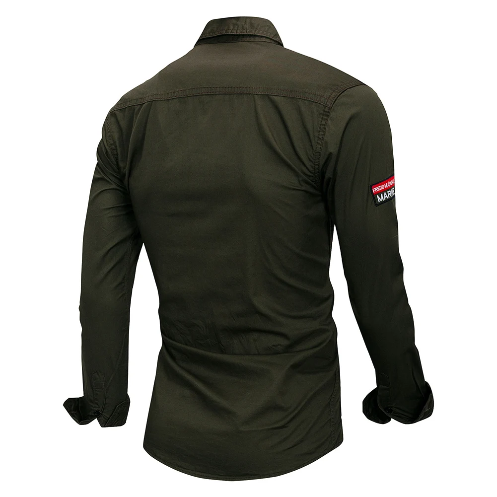 Мужская Повседневная рубашка с отложным воротником Однотонная длинными