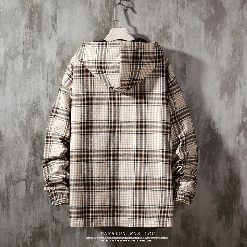 Мужская куртка Новинка осени 2020 года хлопковая клетчатая одежда брендовая