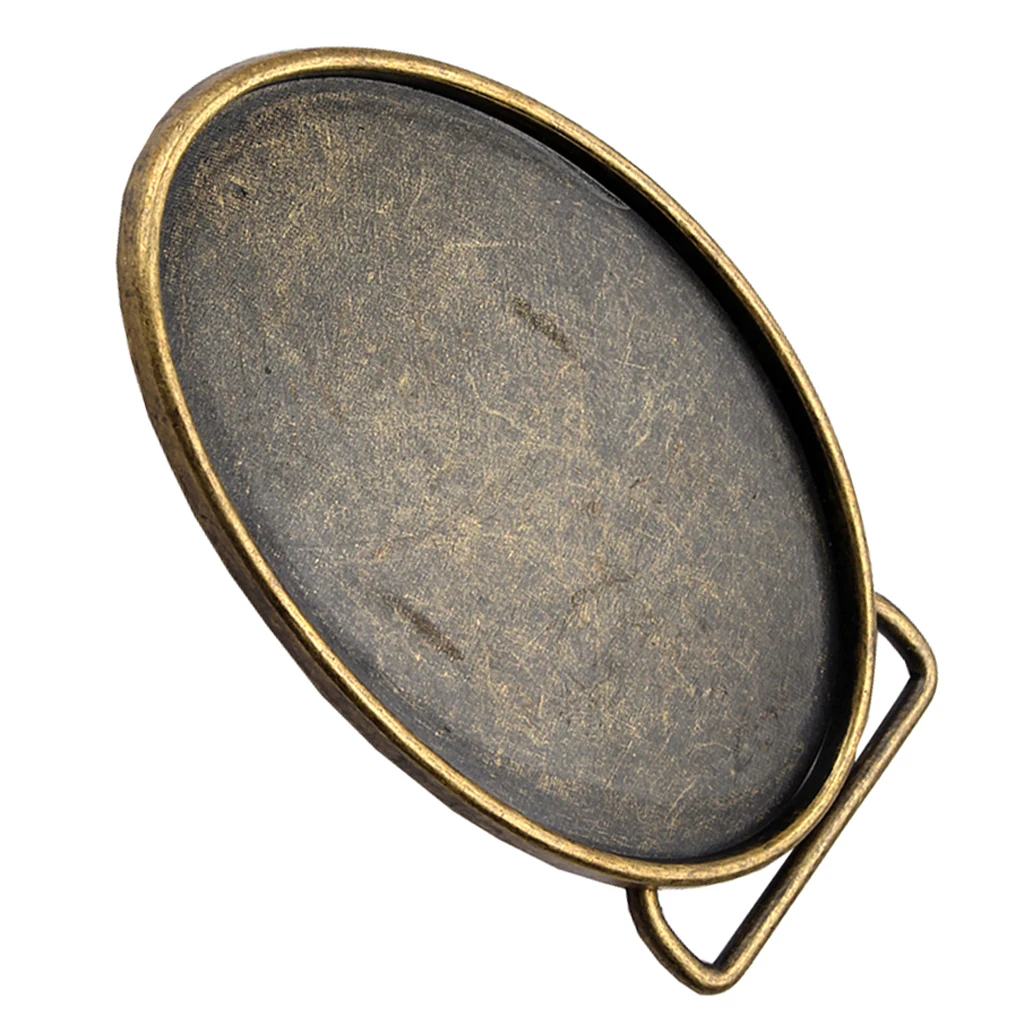 

Prettyia Cowboy Belt Buckle Oval Mens Classic Hip Hop Belt Buckles Western