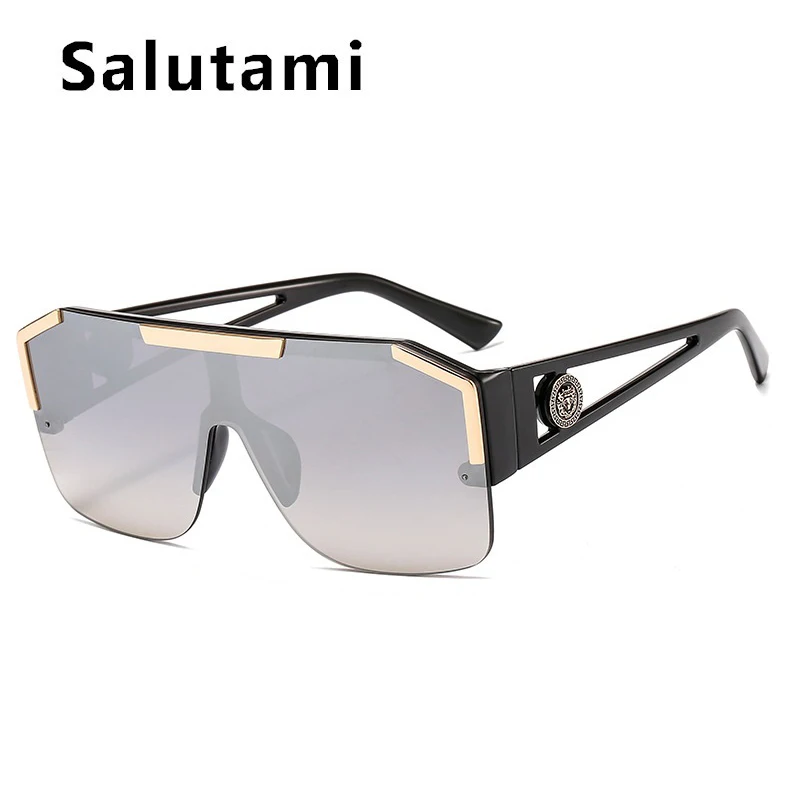 Очки солнцезащитные унисекс без оправы цельные Роскошные брендовые квадратные