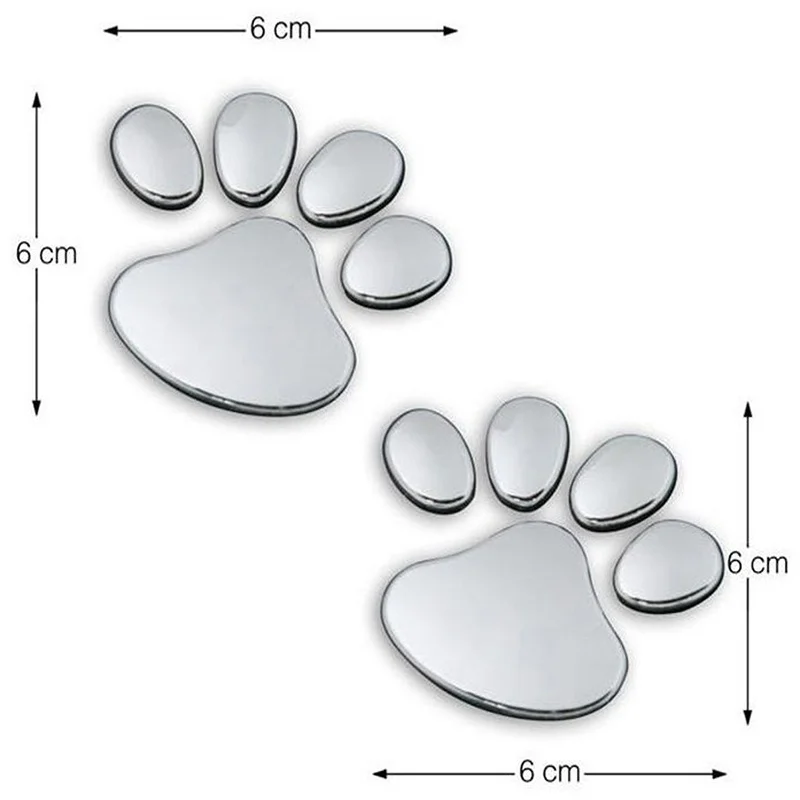 

2 Pair Sticker Auto 3D Foot Prints Footprint 3 Mt Aufkleber Auto Aufkleber Silber Gold Window Stickers Dog Claw Stickers