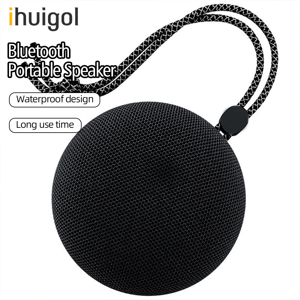 

ihuigol Wireless Speaker Bluetooth Portable Outdoor Waterproof Loudspeaker Support Call HiFi Stereo Surround Column With Lanyard
