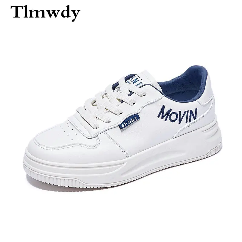 

2021 New Woman Casual Platform Pu Vulcanized Shoes Lace-up Spring Autumn Fashion Woman Sneaker Walking Comfortable Woman Shoes