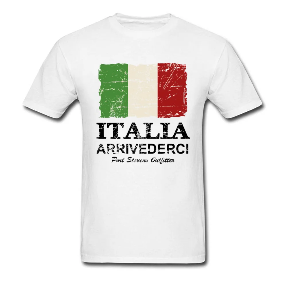 

Vintage Cotton Italy Flag T-Shirt For Men White T Shirts Mens Summer Clothes Tshirt O Neck Leisure Tops Students Tee Shirt