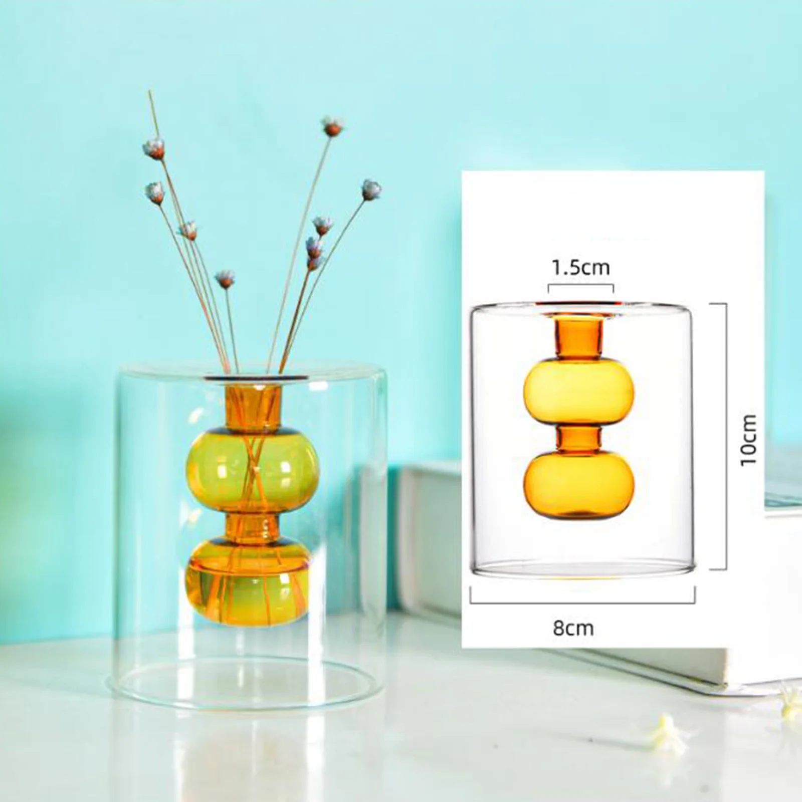 

Nordic Glass Vase Transparent Hydroponic Flowerpot Desktop Decor Friend Gift